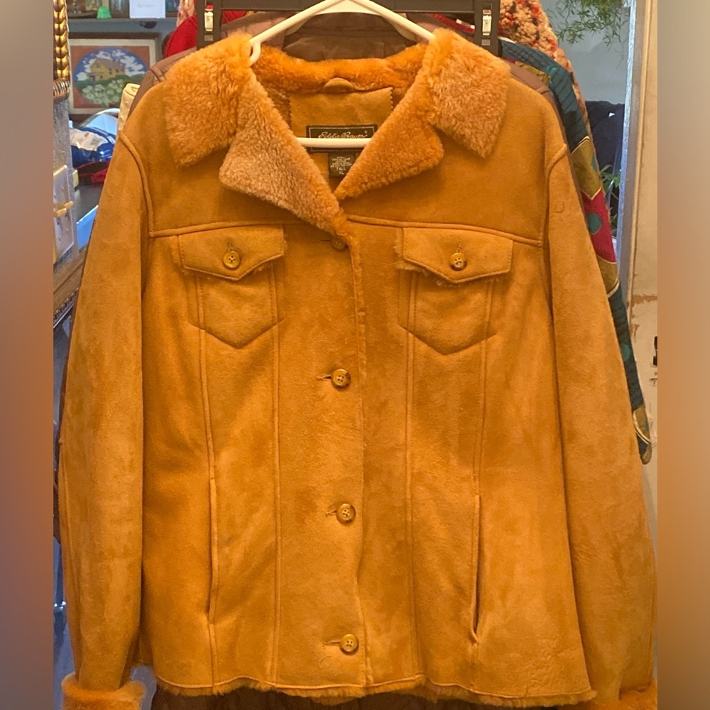 Eddie Bauer Genuine Lamb Leather Suede Coat XLT 🔥 Beautiful!